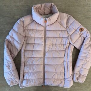 Save The Duck Women's Puffer Jacket-Plumtech Down Alternative-Blush Pink-Size 2